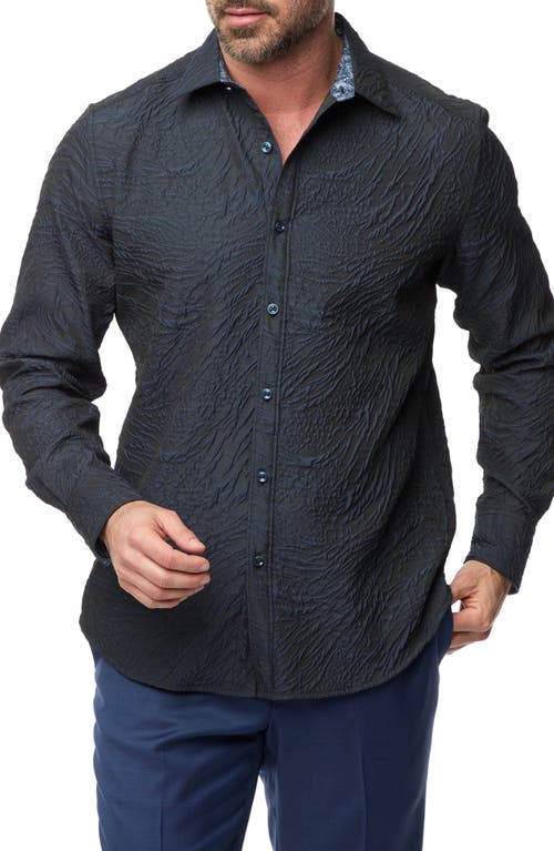 Robert Graham Geoglyph Classic Fit 3D Jacquard Button-Up Shirt in Sapphire 