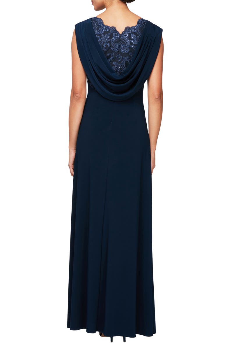 Alex Evenings Sequin Floral Bodice Cowl Back Formal Gown | Nordstrom