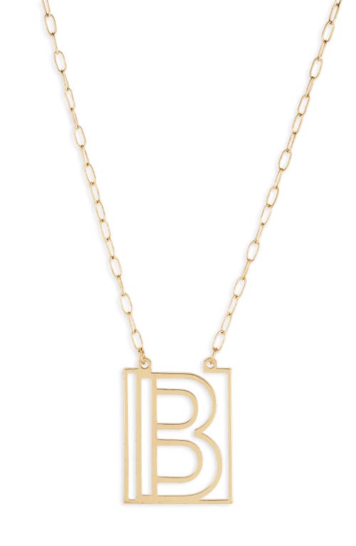 BP. Initial Pendant Necklace in B- Gold
