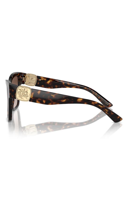 Shop Dolce & Gabbana 54mm Gradient Square Sunglasses In Havana