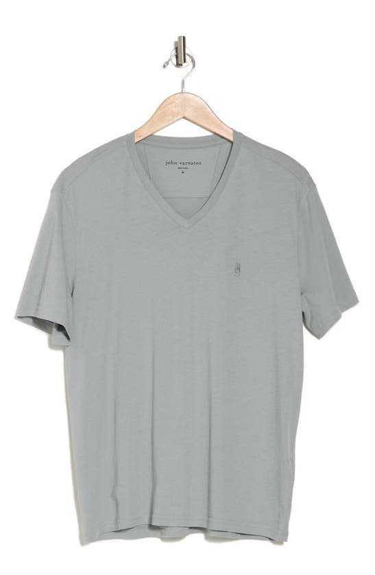 Shop John Varvatos Nash V-neck Cotton T-shirt In Ash