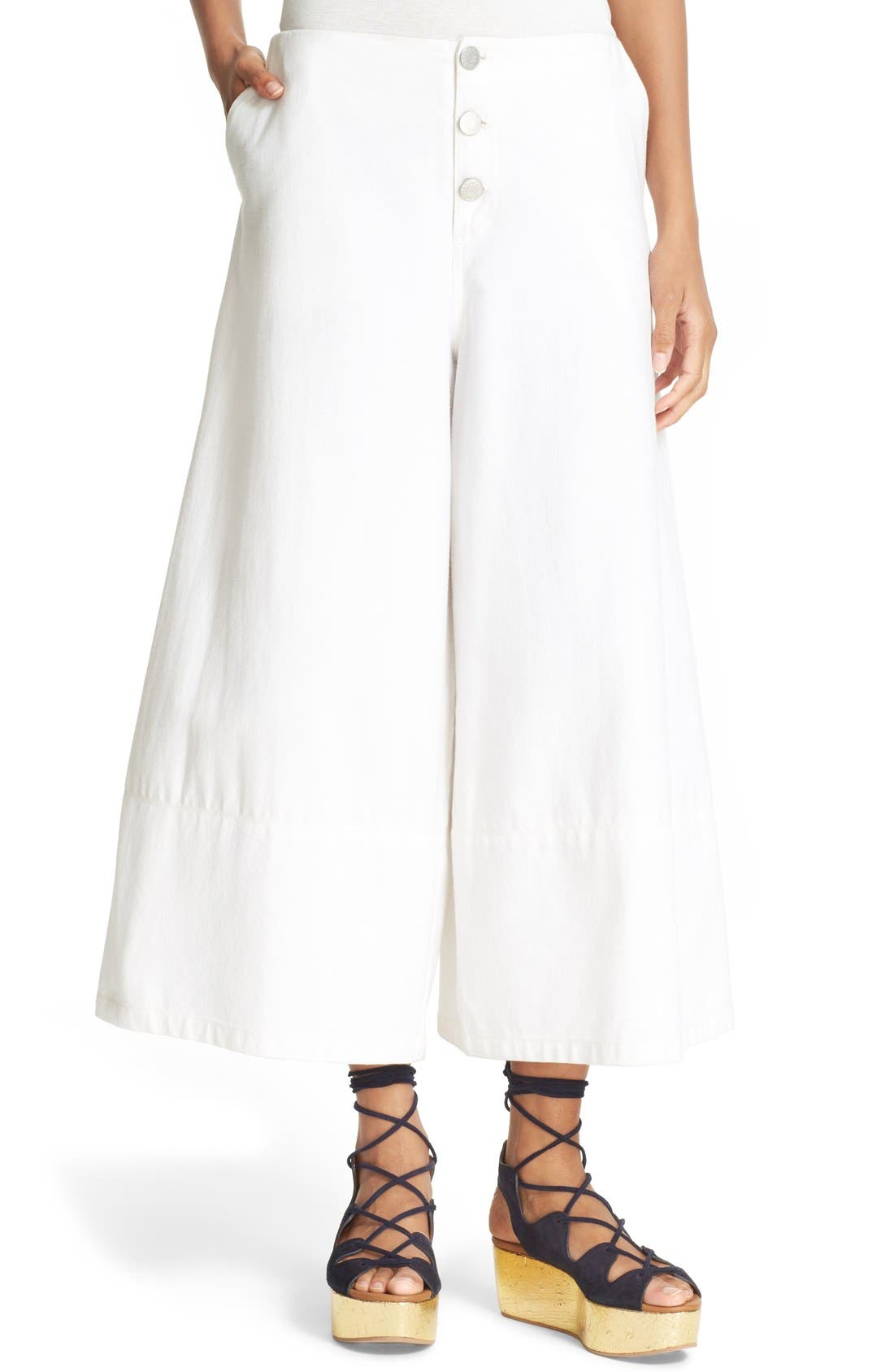 see by chloe cropped wide leg pants