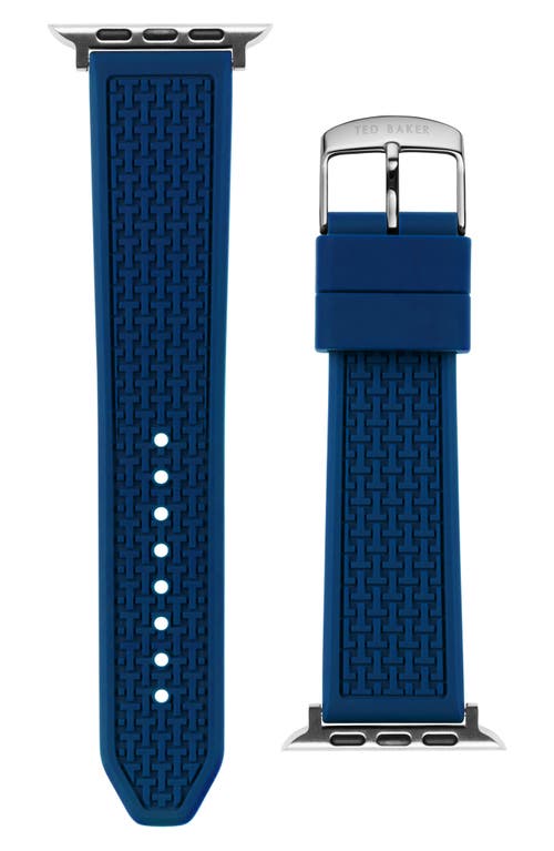 T-Embossed Silicone 22mm Apple Watch Watchband in Blue