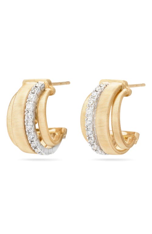 Marco Bicego 18k Yellow Gold Masai Diamond Huggie Hoop Earrings In 18k Yellow Gold