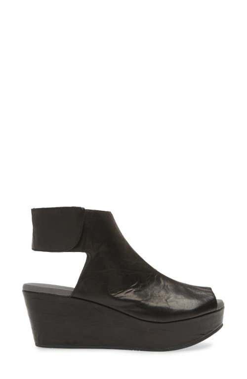 Shop Chocolat Blu Cutout Wedge Sandal In Black Leather