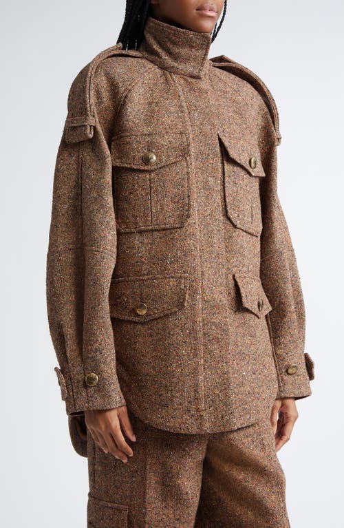 Shop Zimmermann Illustration Oversize Tweed Jacket In Brown Multi