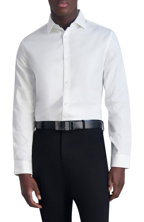 Shop Karl Lagerfeld Paris Jacquard Hexagon Slim Fit Dress Shirt In White
