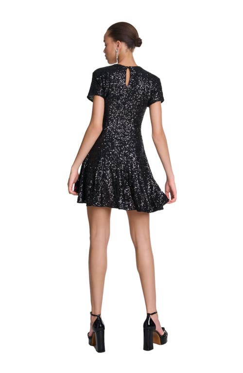 Maje Sequin-embellished Dress In Black