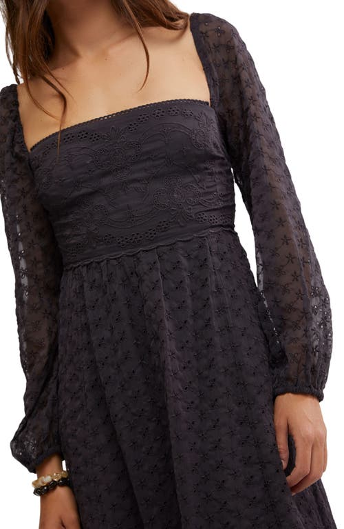 Shop Free People Malina Eyelet Long Sleeve Maxi Dress In Dark Scales