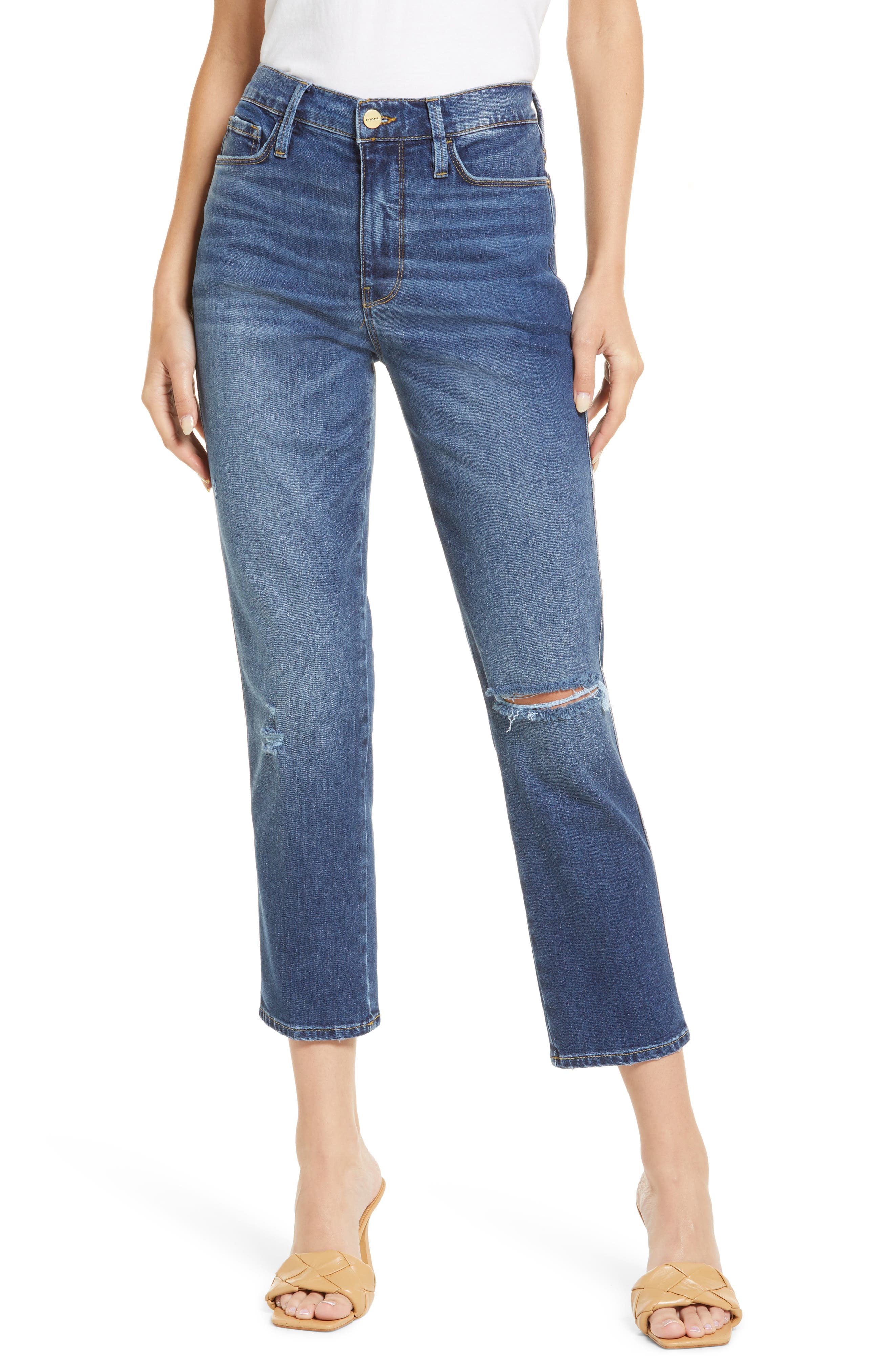 FRAME Le High Ankle Straight Leg Jeans 