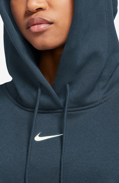 Nike Sportswear Phoenix Oversize Fleece Hoodie In Armory Navy/ Sail