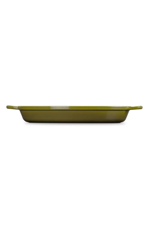 Shop Le Creuset Signature 3 Quart Enameled Cast Iron Oval Baker In Olive