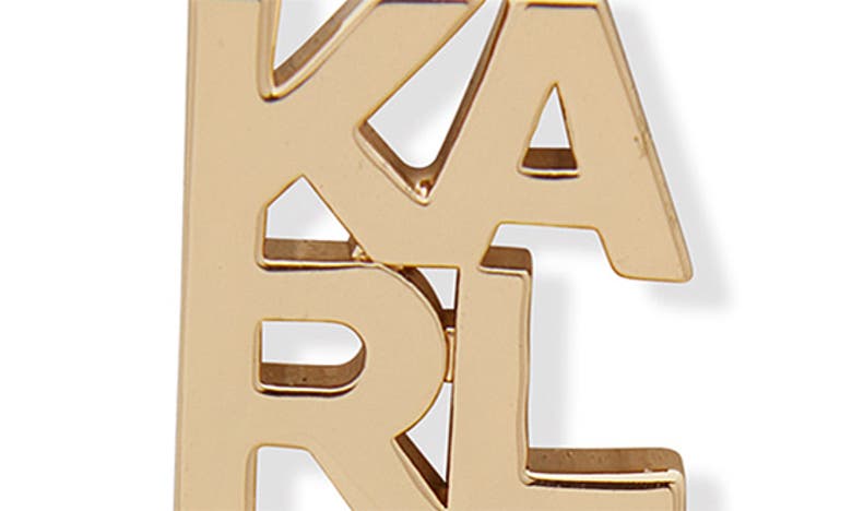 Shop Karl Lagerfeld Karl Logo Linear Drop Earrings In Gold