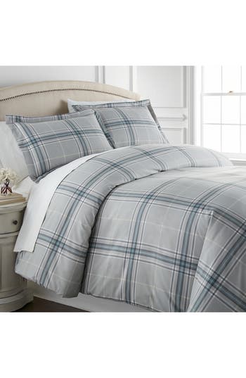 Southshore Fine Linens Vilano Plaid Duvet Cover Set In Plaid Grey