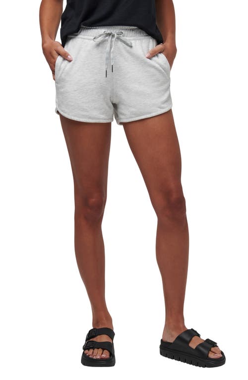 Shop Travismathew Cloud Drawstring Fleece Shorts In Heather Light Grey