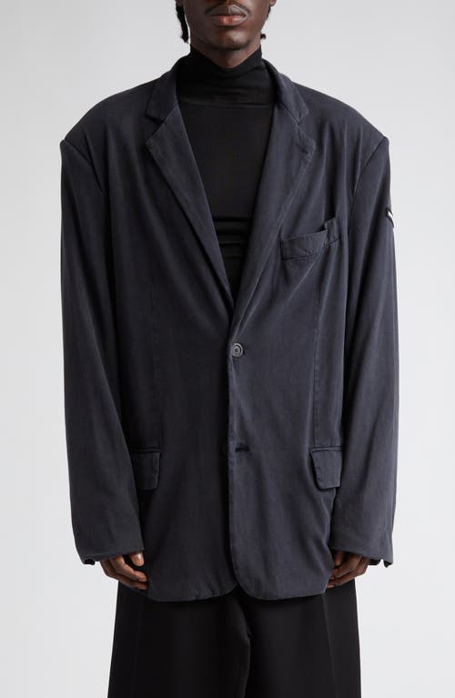 Balenciaga Oversize Single Breasted Cotton Blazer Black at Nordstrom,