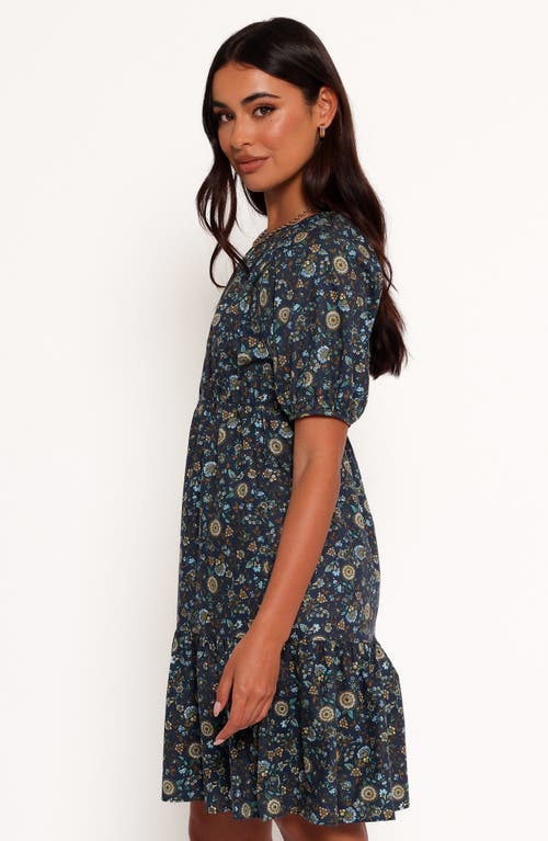 Petal And Pup Petal & Pup Tasmin Floral Short Sleeve Cotton Dress In Black