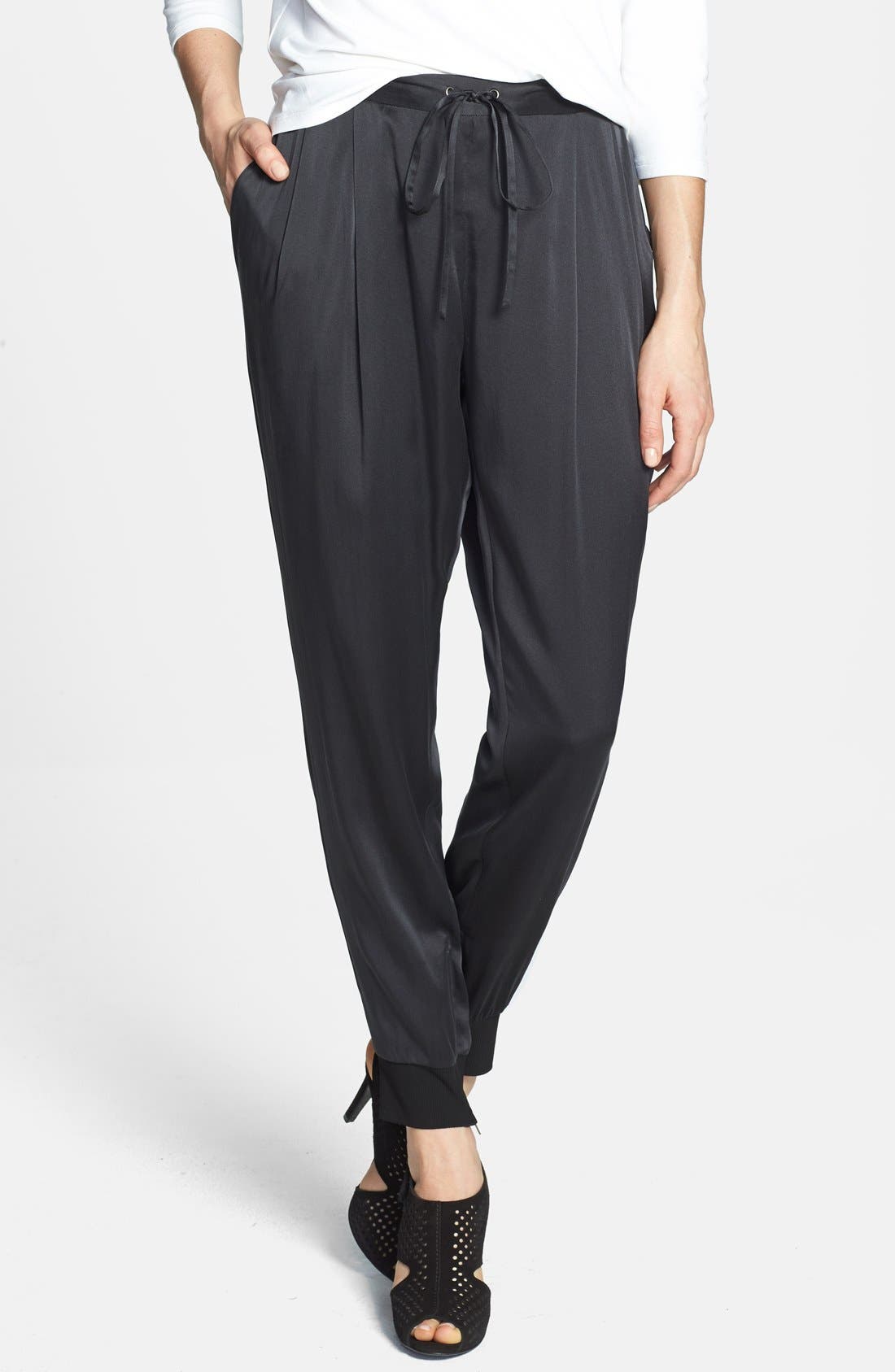 Eileen Fisher Silk Blend Knit Cuff Ankle Pants Nordstrom