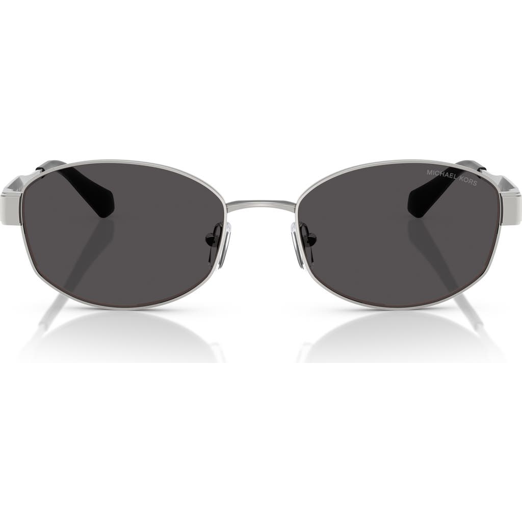 Michael Kors 56mm Oval Sunglasses In Silver