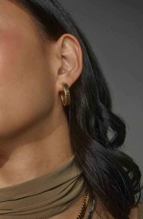 Shop Nadri Sunlight Hoop Earrings In Gold