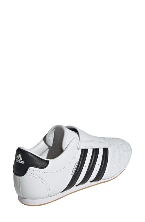 Adidas Originals Taekwondo Sneaker Quilted Rubber Sole Stripes In White/black/gum