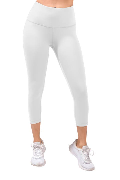 TAIPOVE Women Pieced Stretch Capri Leggings High Waist Yoga Pants with Pockets  Compression Tights Athletic Running Gym Workout Cropped Pants White(Grey) :  : Clothing, Shoes & Accessories
