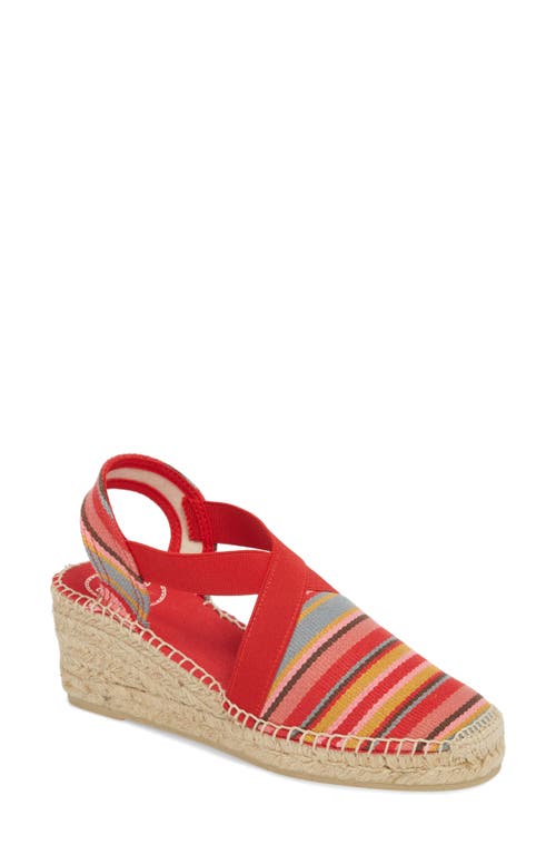 'Tarbes' Espadrille Wedge Sandal in Red Fabric