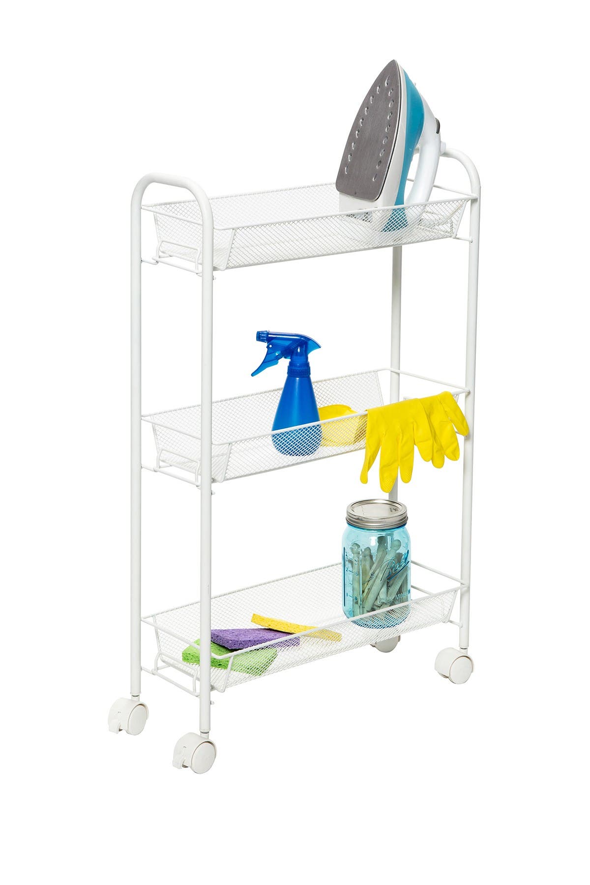 HONEYCANDO 3Tier Mesh Cart Narrow White Nordstromrack