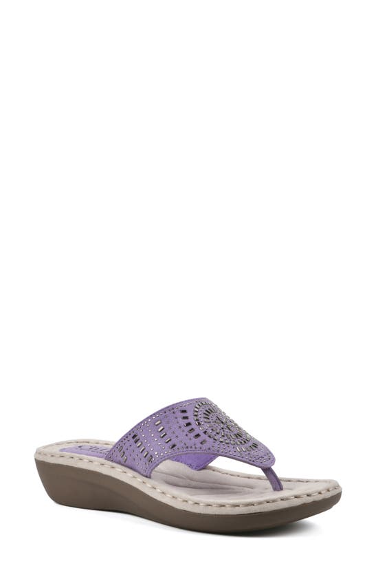 Cliffs By White Mountain Cienna Thong Comfort Sandal In Orchid/ Fabric