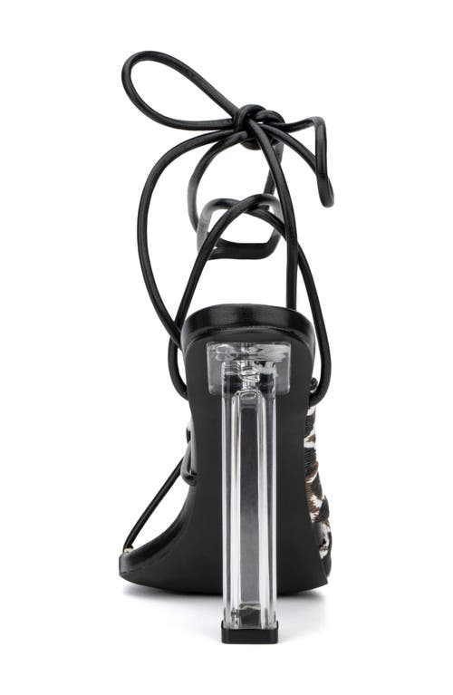 New York And Company Carolle Womens Animal Print Square Toe Heels In Black/whit