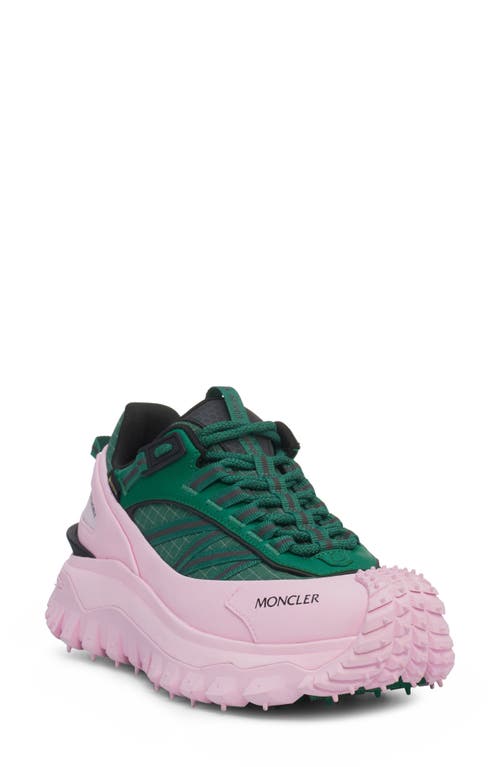 Moncler Men's Trailgrip Gtx Low-top Sneakers In Green/pink
