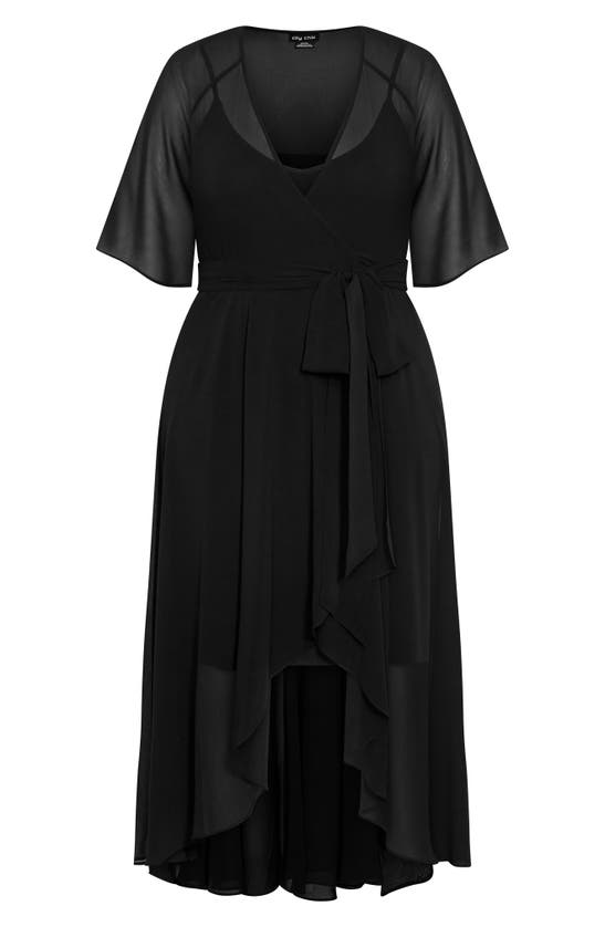 Shop City Chic Enthral Me Wrap Dress In Black