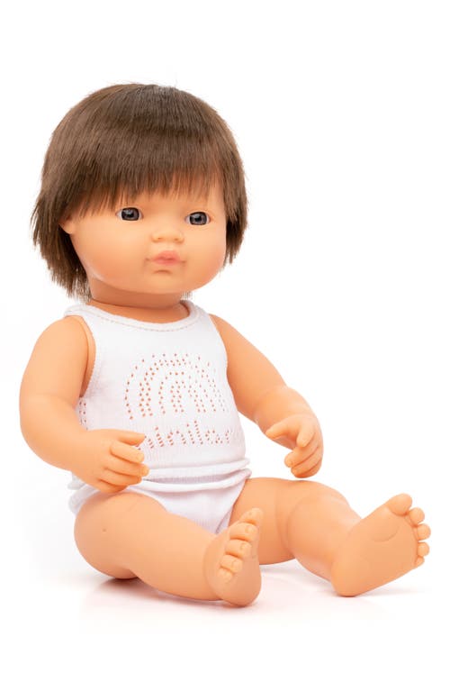Miniland Caucasian Brunette Boy Baby Doll in Baby Boy at Nordstrom