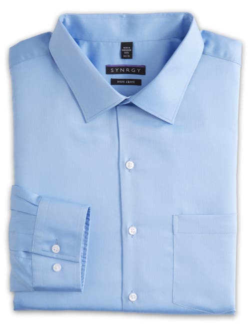 Shop Synrgy By Dxl Sateen Dress Shirt In Blue Frost