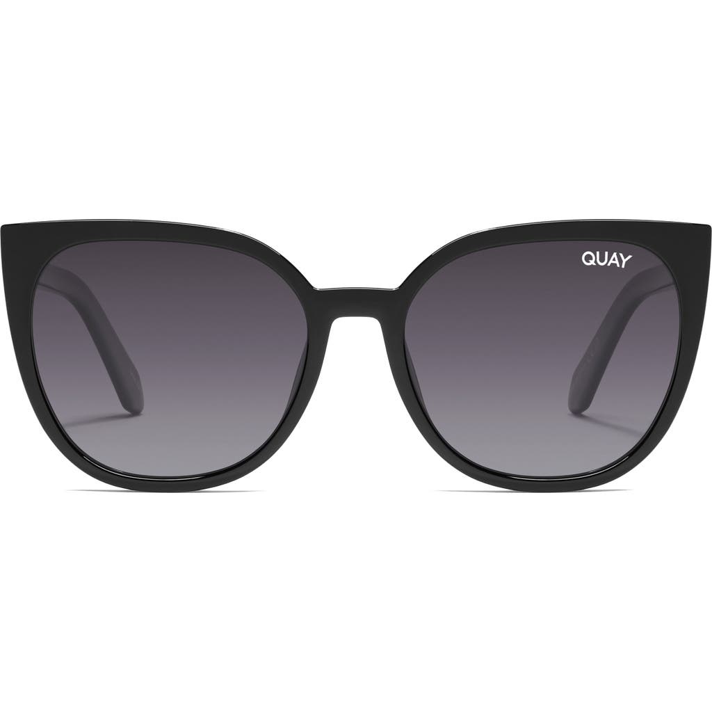 Quay Australia Staycation 57mm Polarized Cat Eye Sunglasses In Black