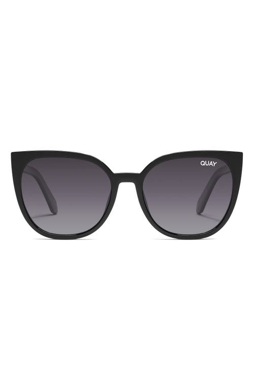 Shop Quay Staycation 57mm Polarized Cat Eye Sunglasses In Black/smoke Polarized