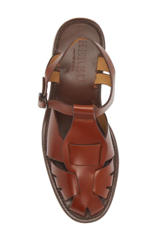 Shop Hereu Pesca Block Heel Fisherman Sandal In Tan