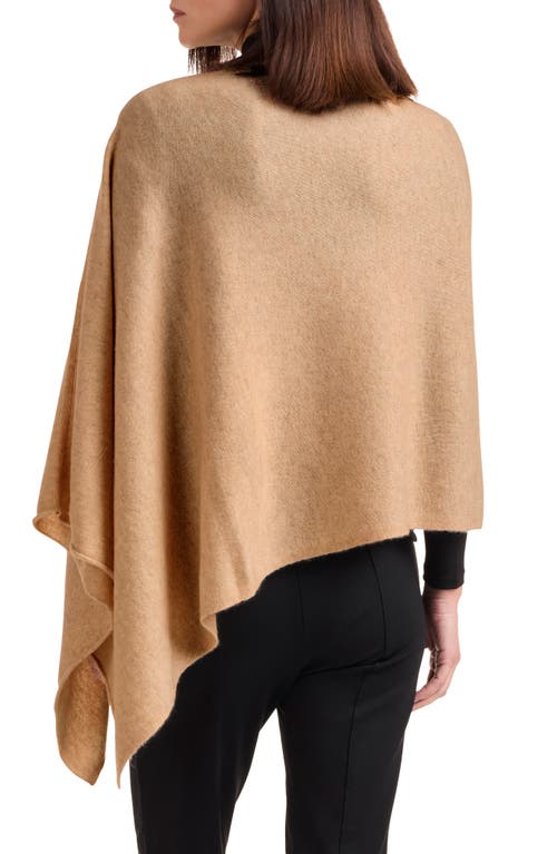 Amicale Women's Cashmere Knit Asymmetrical Poncho In Camel