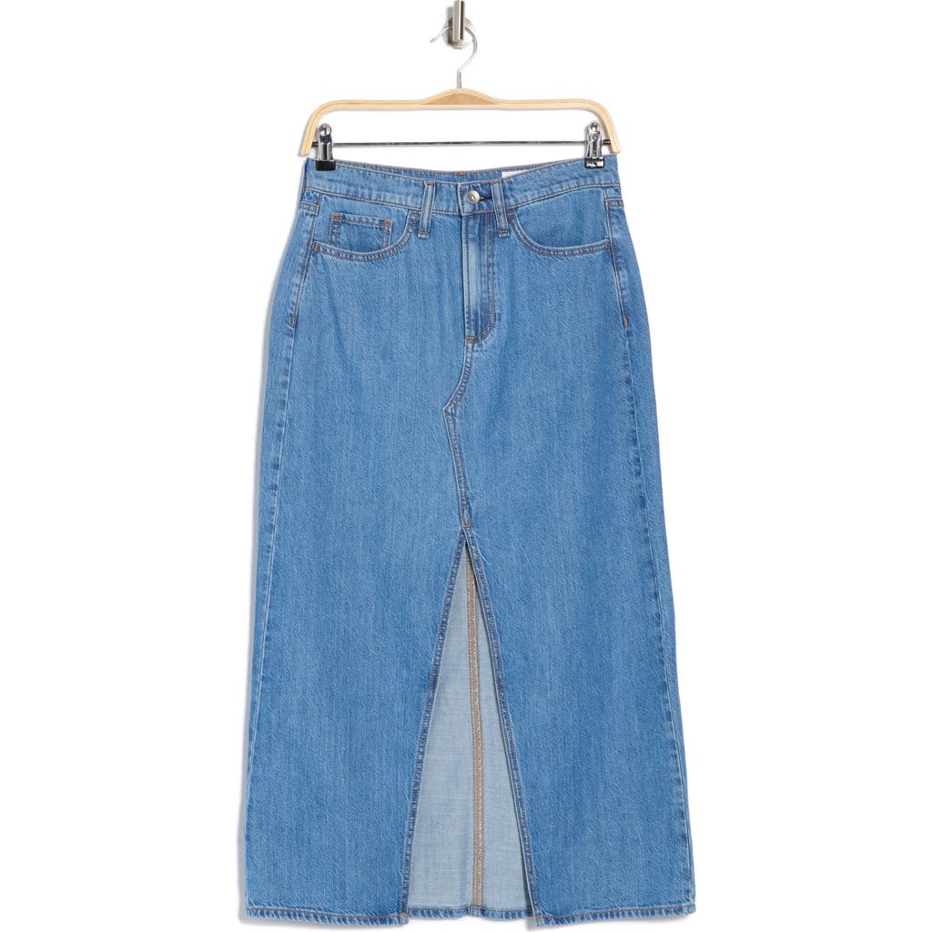 Rag & Bone Clarie Denim Midi Skirt In Mediumwash