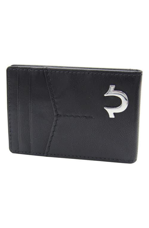 Shop True Religion Brand Jeans Bifold Leather Wallet In Black/silver