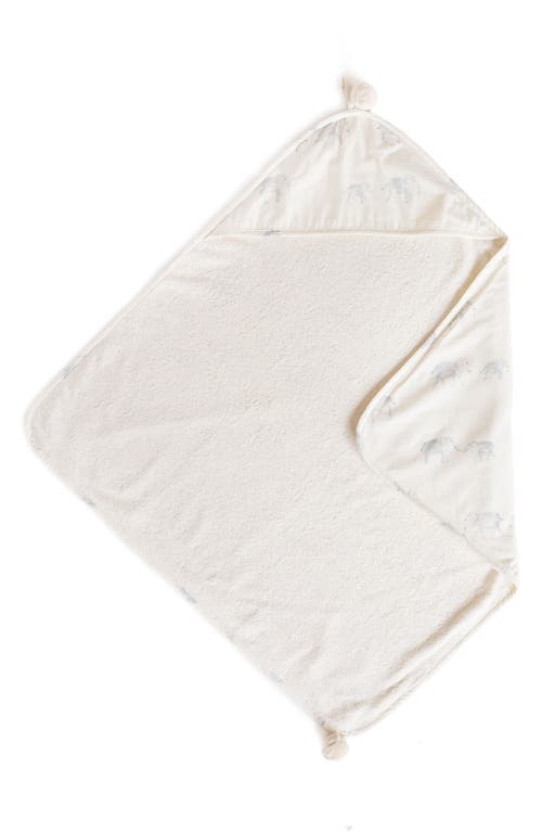 Pehr Follow Me Elephant Organic Cotton Hooded Towel In Grey