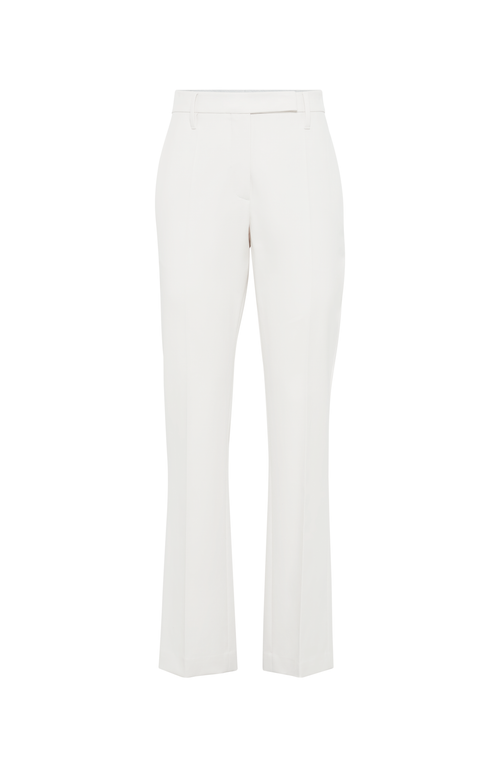 Shop Brunello Cucinelli Cigarette Trousers In Snow