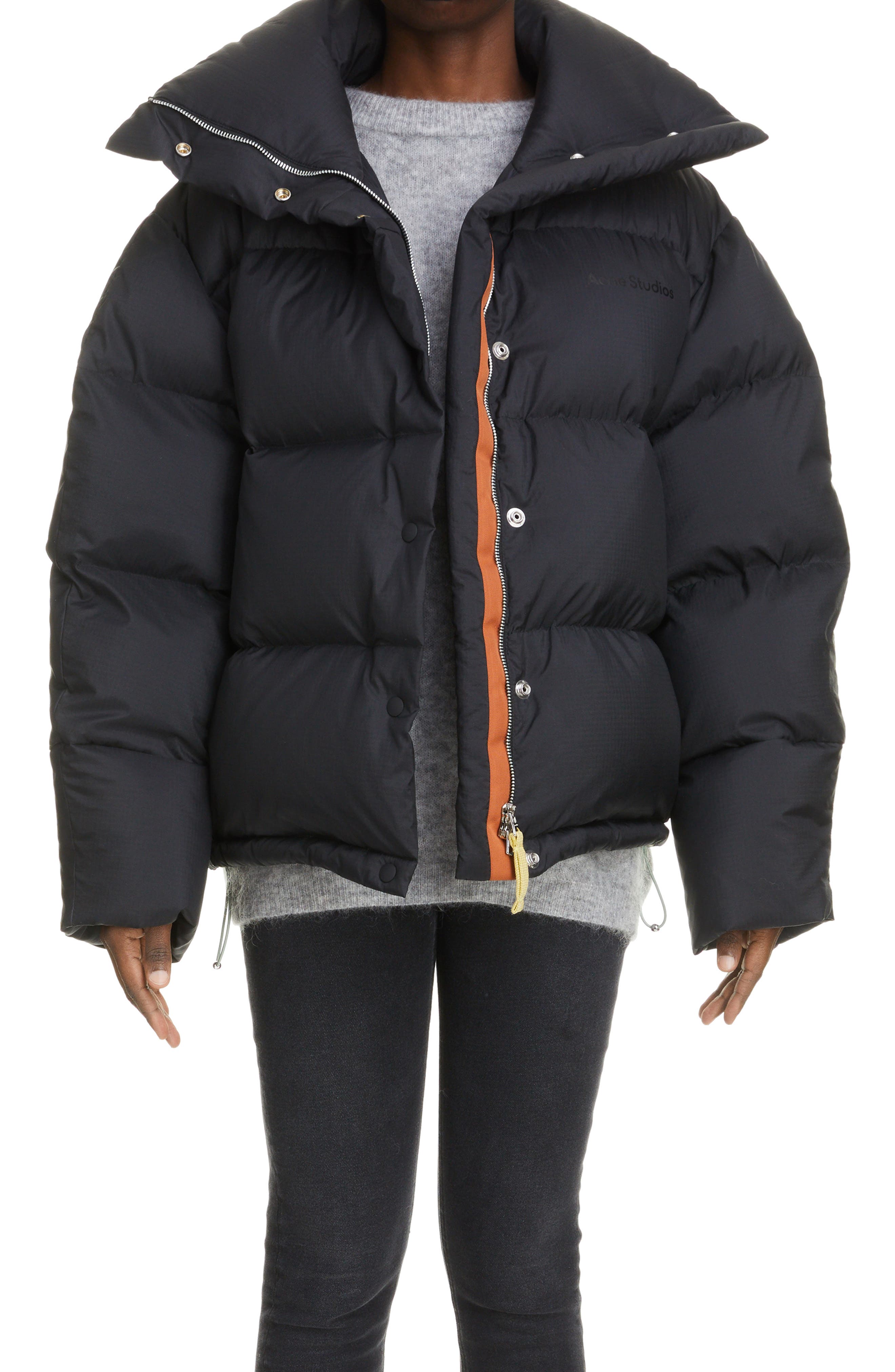 Acne Studios Olimera Ripstop Down Puffer Jacket in Black at Nordstrom, Size 8 Us