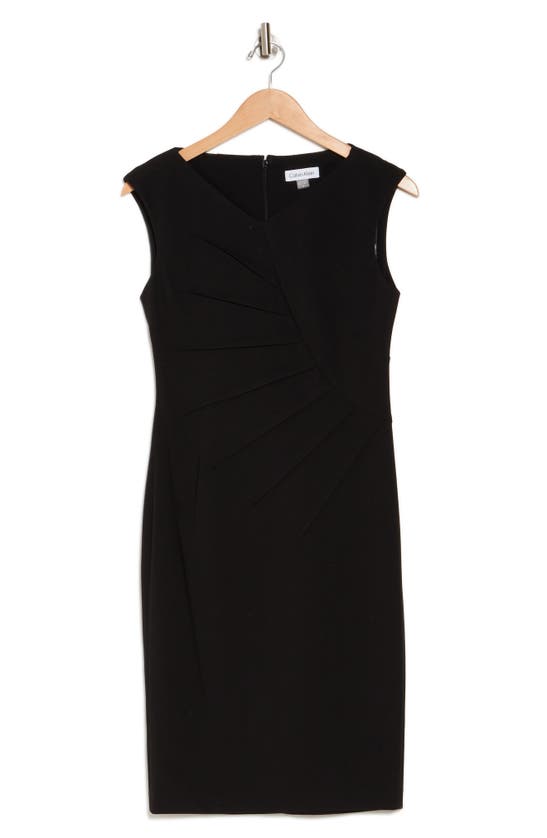 Shop Calvin Klein Starburst Ruching Sheath Dress In Black