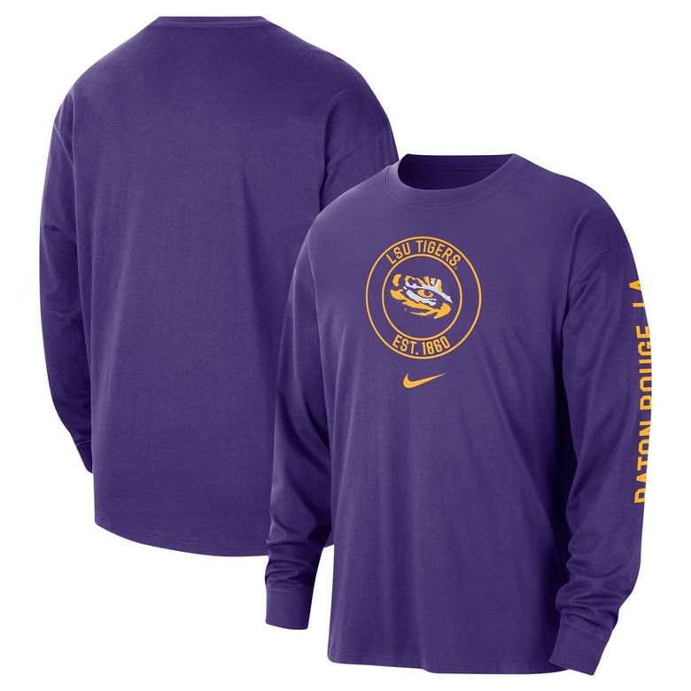 Nike Purple Lsu Tigers Heritage Max90 Long Sleeve T-shirt
