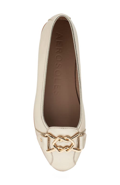 Shop Aerosoles Bia Flat In Soft Gold Pu