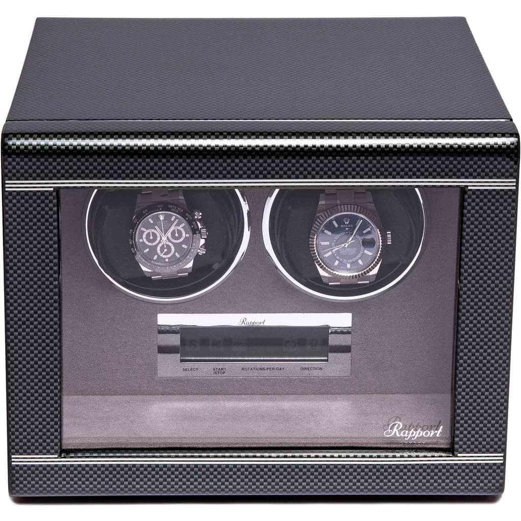 Rapport London Formula Duo Watch Winder In Carbon Fibre