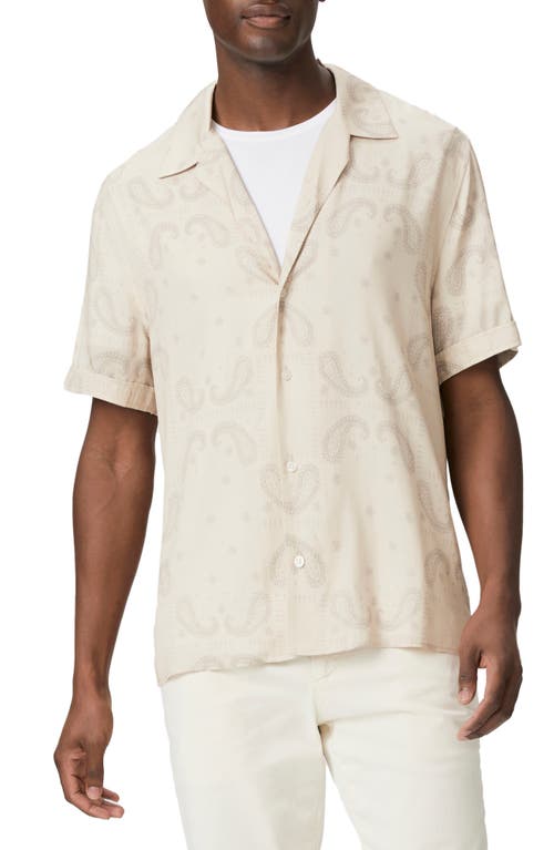 PAIGE Landon Geo Print Short Sleeve Button-Up Shirt Ceramic Paisley at Nordstrom,