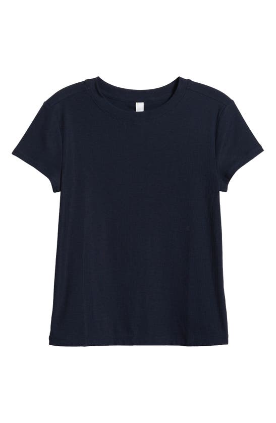 Shop Zella Go-to Rib T-shirt In Navy Sapphire