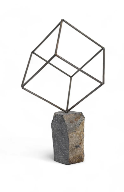 Meso Goods Single Cube Sculpture In Brown